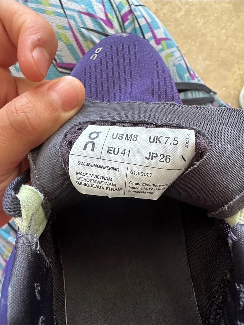 On Running Men's Running Shoes - Purple with Black Accents